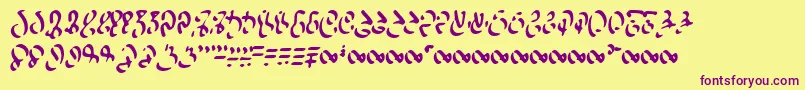 WizardspeakWorn Font – Purple Fonts on Yellow Background