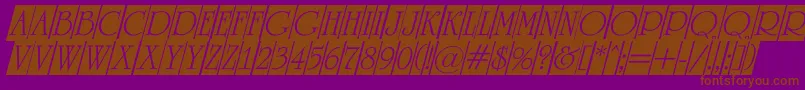 ARomanustitulcmdino-Schriftart – Braune Schriften auf violettem Hintergrund