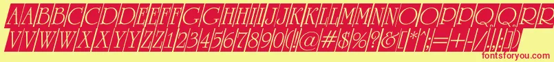 Шрифт ARomanustitulcmdino – красные шрифты на жёлтом фоне