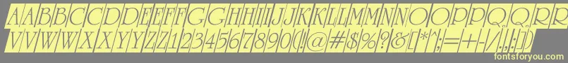 ARomanustitulcmdino-Schriftart – Gelbe Schriften auf grauem Hintergrund