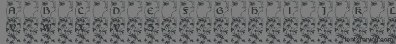 フォントLisburneinitials – 黒い文字の灰色の背景