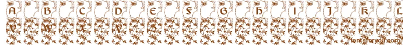 Lisburneinitials-fontti – ruskeat fontit valkoisella taustalla