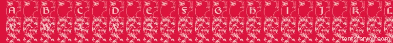 Lisburneinitials Font – Pink Fonts on Red Background