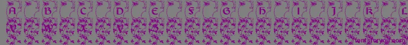 Шрифт Lisburneinitials – фиолетовые шрифты на сером фоне
