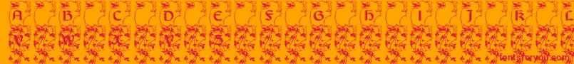 Lisburneinitials Font – Red Fonts on Orange Background