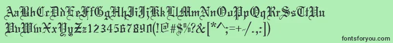 ToccataRegular Font – Black Fonts on Green Background