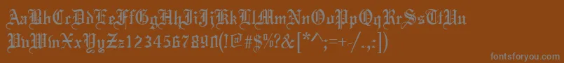 ToccataRegular Font – Gray Fonts on Brown Background