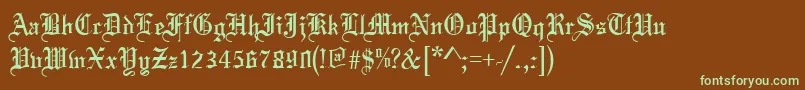ToccataRegular Font – Green Fonts on Brown Background