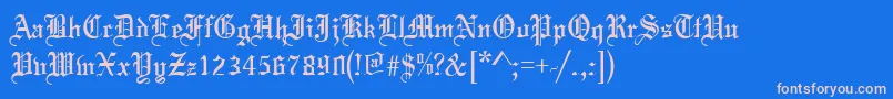 ToccataRegular Font – Pink Fonts on Blue Background
