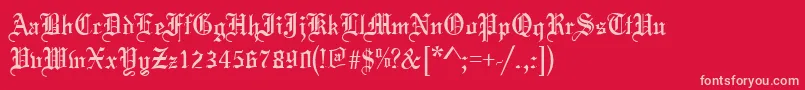 ToccataRegular Font – Pink Fonts on Red Background