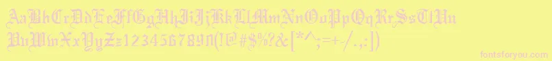 ToccataRegular Font – Pink Fonts on Yellow Background