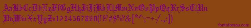 ToccataRegular-Schriftart – Violette Schriften auf braunem Hintergrund