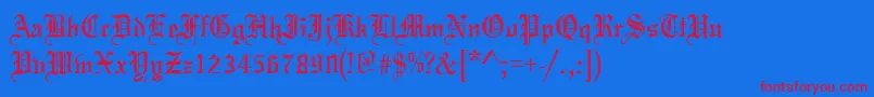 ToccataRegular Font – Red Fonts on Blue Background