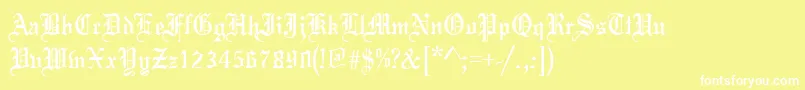 ToccataRegular Font – White Fonts on Yellow Background