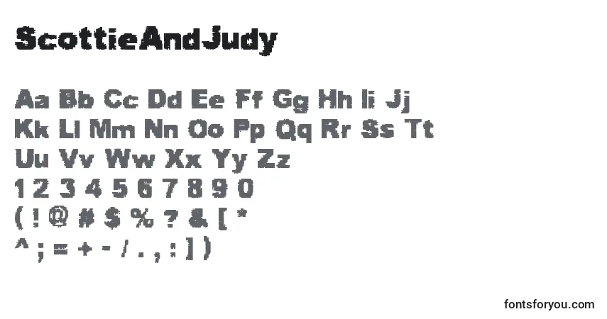 Шрифт ScottieAndJudy – алфавит, цифры, специальные символы
