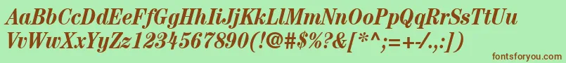 ItcCenturyLtBoldCondensedItalic Font – Brown Fonts on Green Background