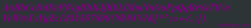 ItcCenturyLtBoldCondensedItalic Font – Purple Fonts on Black Background