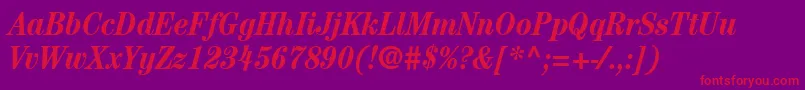 ItcCenturyLtBoldCondensedItalic Font – Red Fonts on Purple Background