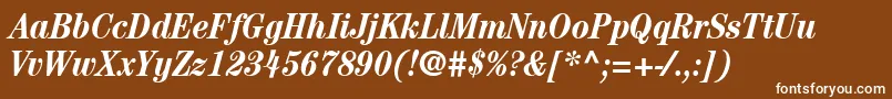 ItcCenturyLtBoldCondensedItalic Font – White Fonts on Brown Background