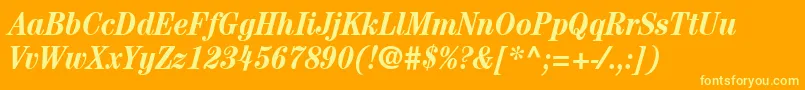ItcCenturyLtBoldCondensedItalic Font – Yellow Fonts on Orange Background