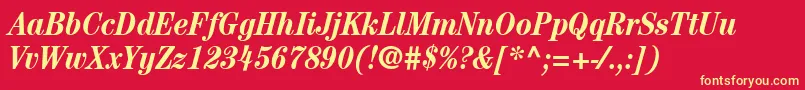 ItcCenturyLtBoldCondensedItalic Font – Yellow Fonts on Red Background