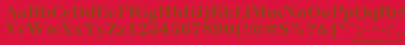 フォントABodoninovaBold – 赤い背景に茶色の文字