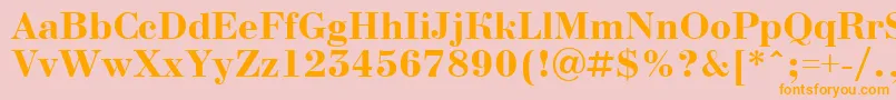 Police ABodoninovaBold – polices orange sur fond rose
