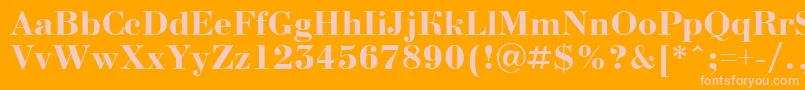 ABodoninovaBold-fontti – vaaleanpunaiset fontit oranssilla taustalla