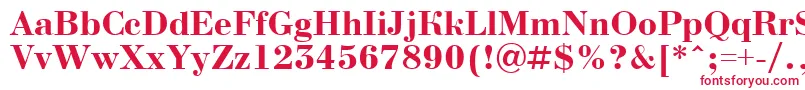 フォントABodoninovaBold – 白い背景に赤い文字