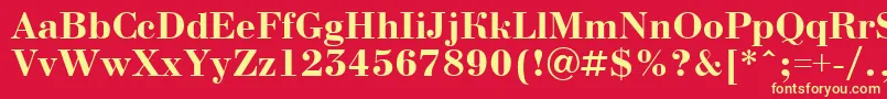 Czcionka ABodoninovaBold – żółte czcionki na czerwonym tle