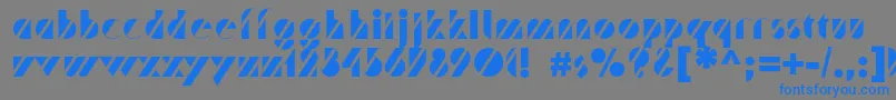 Trafaretc-Schriftart – Blaue Schriften auf grauem Hintergrund