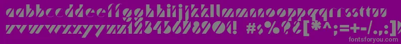 Trafaretc-fontti – harmaat kirjasimet violetilla taustalla