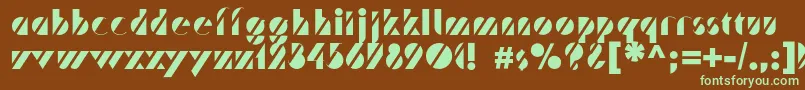 Trafaretc-Schriftart – Grüne Schriften auf braunem Hintergrund