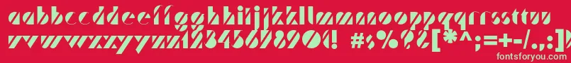 Шрифт Trafaretc – зелёные шрифты на красном фоне