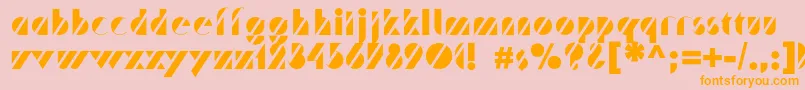 Trafaretc Font – Orange Fonts on Pink Background