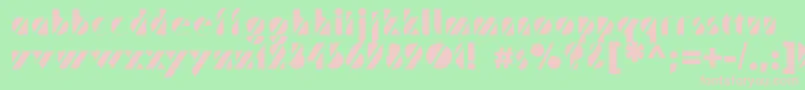 Trafaretc-fontti – vaaleanpunaiset fontit vihreällä taustalla