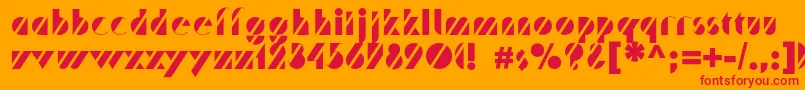Trafaretc Font – Red Fonts on Orange Background