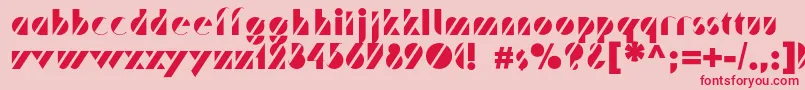 フォントTrafaretc – ピンクの背景に赤い文字