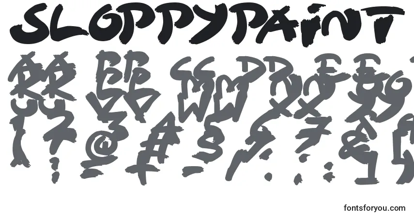 Schriftart SloppyPaint – Alphabet, Zahlen, spezielle Symbole
