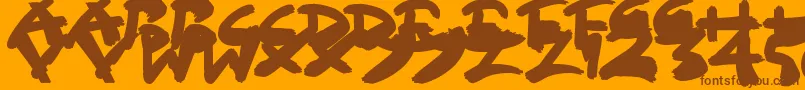 Подробнее о шрифте SloppyPaint Шрифт SloppyPaint – коричневые шрифты на оранжевом фоне