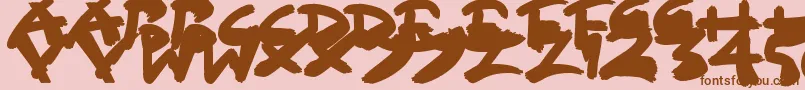 Police SloppyPaint – polices brunes sur fond rose