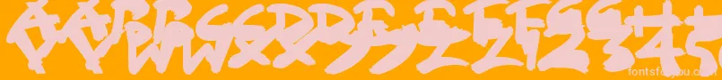 SloppyPaintフォントについての詳細 フォントSloppyPaint – オレンジの背景にピンクのフォント