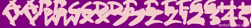 fuente SloppyPaint – Fuentes Rosadas Sobre Fondo Morado