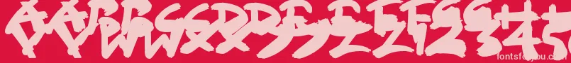 SloppyPaint Font – Pink Fonts on Red Background