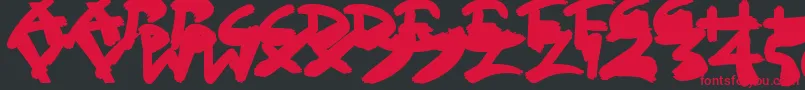 フォントSloppyPaint – 黒い背景に赤い文字