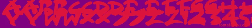 SloppyPaint-Schriftart – Rote Schriften auf violettem Hintergrund
