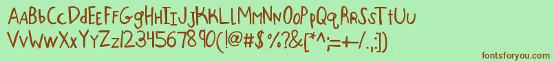 Kbonebigscrape Font – Brown Fonts on Green Background