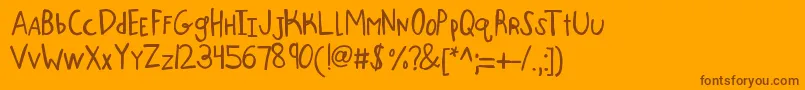 Kbonebigscrape Font – Brown Fonts on Orange Background