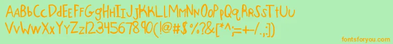 Kbonebigscrape Font – Orange Fonts on Green Background