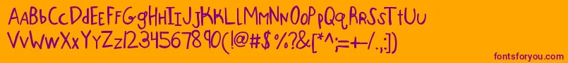 Шрифт Kbonebigscrape – фиолетовые шрифты на оранжевом фоне